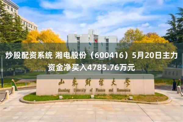炒股配资系统 湘电股份（600416）5月20日主力资金净买入4785.76万元