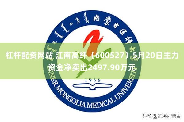 杠杆配资网站 江南高纤（600527）5月20日主力资金净卖出2497.90万元