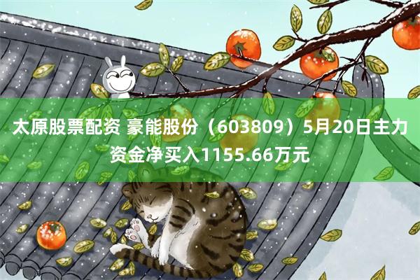 太原股票配资 豪能股份（603809）5月20日主力资金净买入1155.66万元
