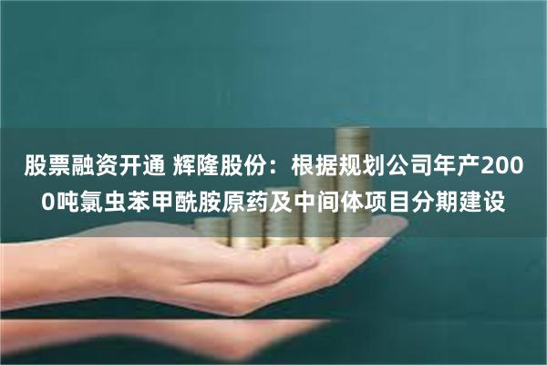 股票融资开通 辉隆股份：根据规划公司年产2000吨氯虫苯甲酰胺原药及中间体项目分期建设