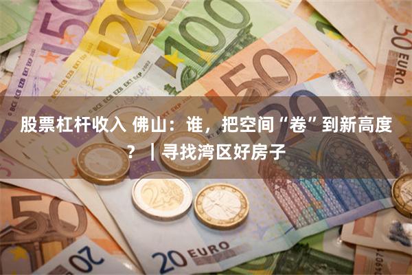 股票杠杆收入 佛山：谁，把空间“卷”到新高度？｜寻找湾区好房子