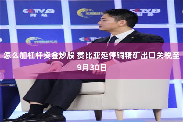 怎么加杠杆资金炒股 赞比亚延停铜精矿出口关税至9月30日