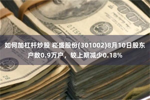 如何加杠杆炒股 崧盛股份(301002)8月10日股东户数0.9万户，较上期减少0.18%