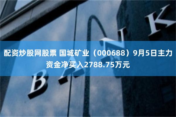 配资炒股网股票 国城矿业（000688）9月5日主力资金净买入2788.75万元
