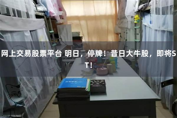 网上交易股票平台 明日，停牌！昔日大牛股，即将ST！
